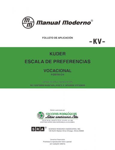 KV KUDER. ESCALA DE PREFERENCIA VOCACIONAL