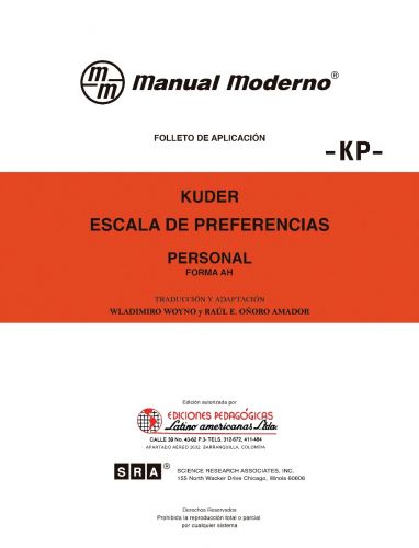 KP KUDER. ESCALA DE PREFERENCIA PERSONAL